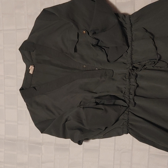 Army Green Dress with Drawstring Waist. size XL - Picture 3 of 8